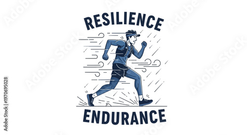 Runner Demonstrates Resilience And Endurance In An Energetic And Determined Illustration