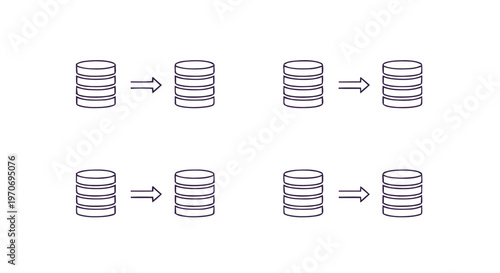 Data Transfer Illustration Showing Database Migration and Information Flow.