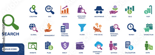 search engine optimization vector illustration with flat design icons