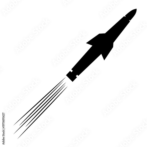 Flying Missile Silhouette