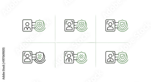 Digital Identity Verification Icons Representing Security and Privacy.