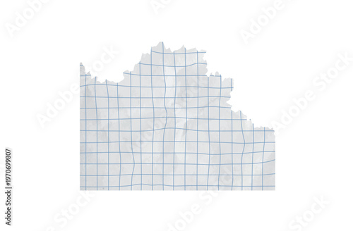 Paper piece rip torn vector with isolated scrapbook blue grid. Letter old template and illustration copybook checkered with crumpled texture notebook for school collage. Tape paper realistic.