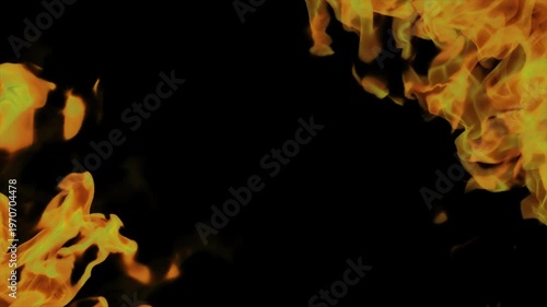 Fire frame element realistic fire edge overlay