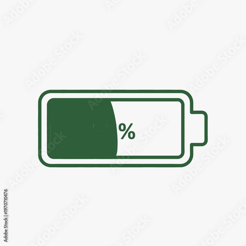 Simple low battery icon symbolizing energy depletion and the need for recharge