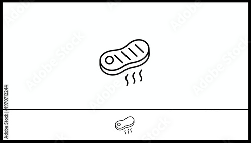 Steak Icon, Raw Meat, Cooking, Barbecue, Food Icon, Vector Illustration
