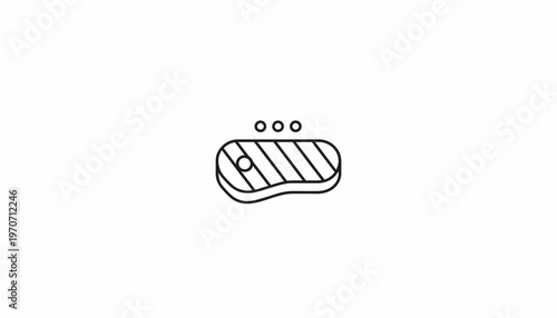 Steak icon, simple line art, cooking, food symbol, minimal design