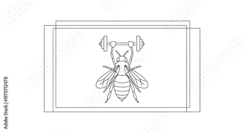 Strong Bee Lifting Weights - Fitness and Strength Concept