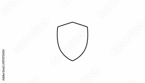 Simple Shield Icon Outline Vector Graphic