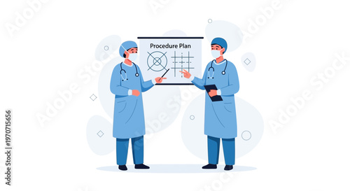 Doctors Planning Procedure on Whiteboard, Medical Team Collaboration, Healthcare Strategy