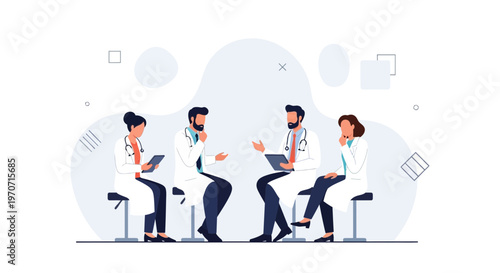 Doctors Discussing Medical Cases in a Meeting, Healthcare Team Collaboration