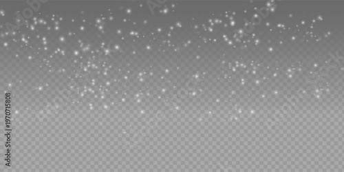 Christmas snowflakes and transparent back ground. Heavy snovfall, snovflakes in different shapes and forms.