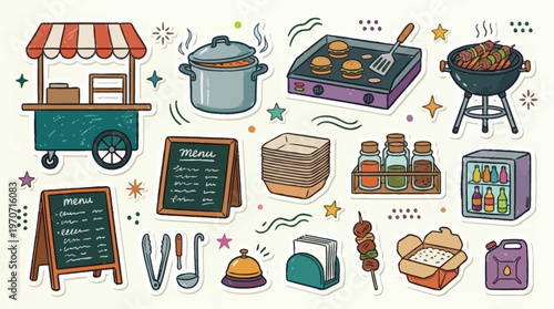 Food Truck Menu Items Illustration