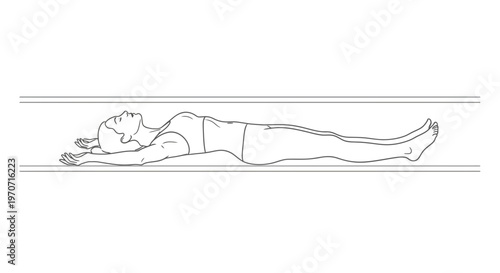 Person lying down, arms outstretched, relaxation pose, yoga, meditation, wellness, body care