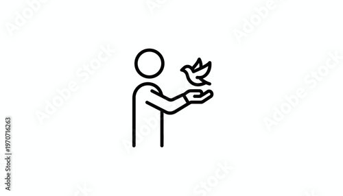 Person releasing a bird, symbol of freedom, hope, and new beginnings