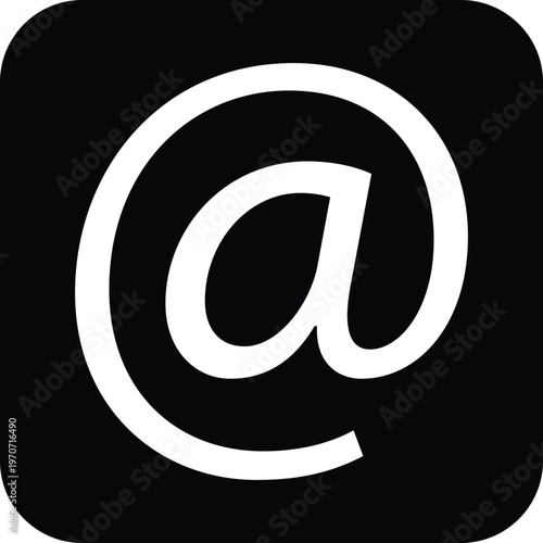 Minimalist @ Icon Vector for Contact Information