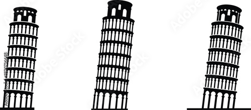 Leaning Tower of Pisa vector illustration with architectural precision