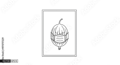 Onion Wearing Face Mask, Pandemic Protection, Healthy Food Concept