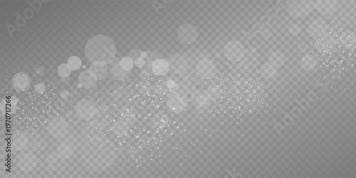 Christmas snowflakes and transparent back ground. Heavy snovfall, snovflakes in different shapes and forms.