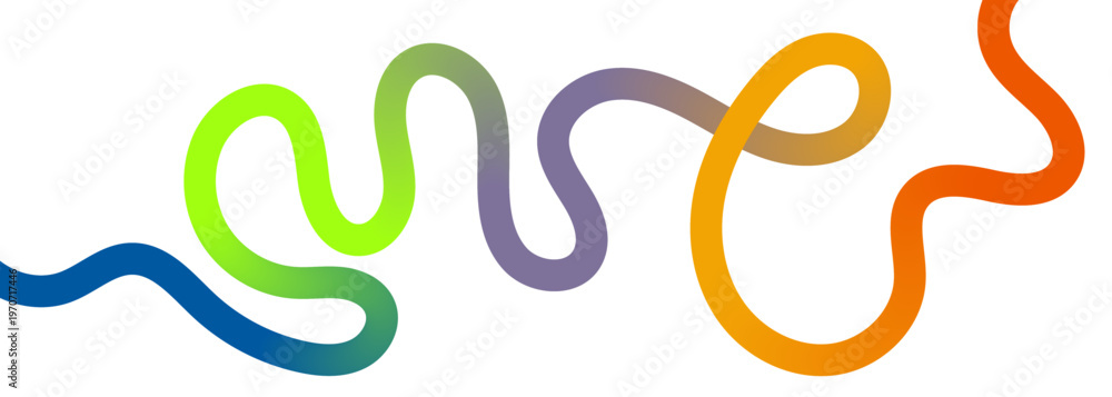 Fototapeta premium Abstract Gradient Wave Line Background with Curve Color Pattern. 3D Rainbow Ribbon Shapes and Playful Dynamic Doodle Design Vector Illustration.