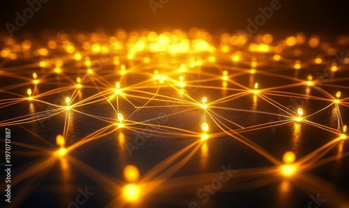 Abstract background with glowing connections and social network concept The grid of people icons connected by lines symbolizes the power to connect, surrounded by a soft, blurred, Generative AI