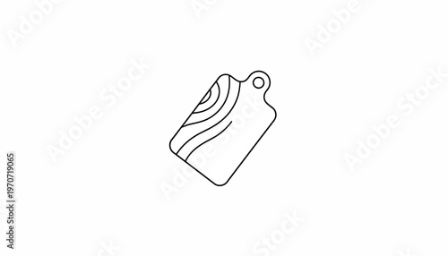 Simple Line Drawing of a Wooden Cutting Board with Wood Grain Detail