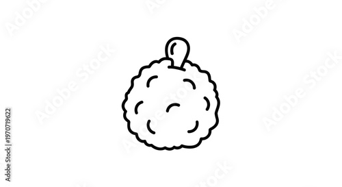 Simple Line Drawing Icon of a Bath Sponge