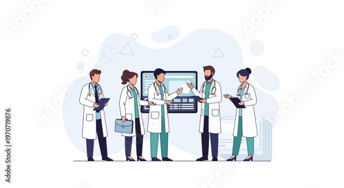 Medical Team Discussing Patient Case in Modern Clinic