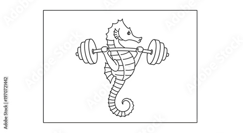 Seahorse Lifting Weights, Fitness, Strength, Gym, Workout, Healthy Lifestyle, Animal Athlete