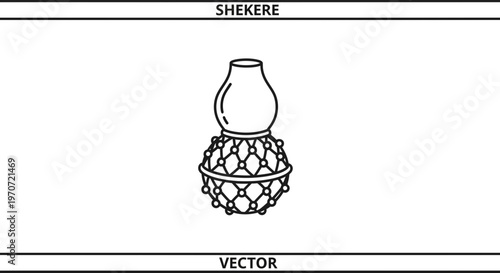 Shekere Icon Vector Illustration: Traditional African Percussion Instrument