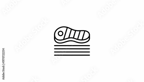 Raw Steak Icon on White Background, Meat Food Symbol, Minimalist Design