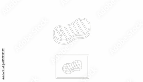 Raw Steak Icon Outline, Minimalist Food Graphic