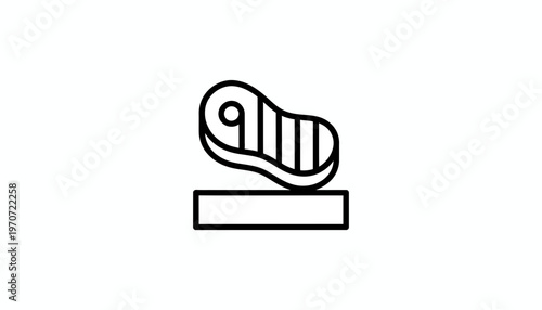 Raw Steak Icon on White Background - Minimalist Food Graphic