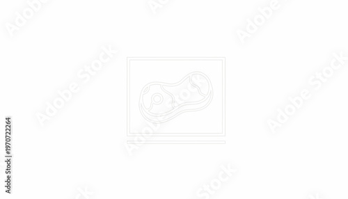 Raw Steak Icon on White Background