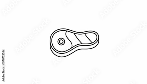 Raw Steak Icon, Meat Cut, Food Ingredient, Simple Outline Vector Illustration
