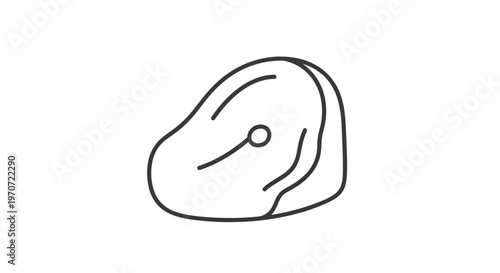 Raw Steak Icon, Minimalist Line Art, Food Ingredient, Meat Cut Symbol