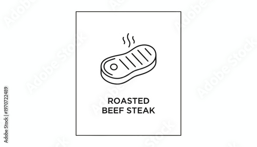 Roasted Beef Steak Icon - Delicious Meat Dish Graphic