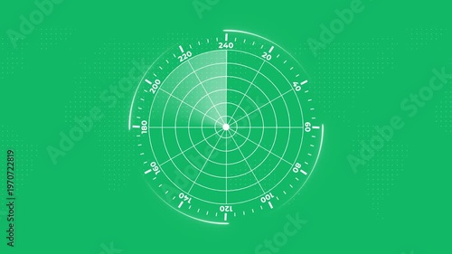 Radar Screen Interface with Green Background and Angular Sweep Line