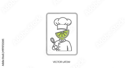 Chef Lime Head Icon - Creative Culinary Concept
