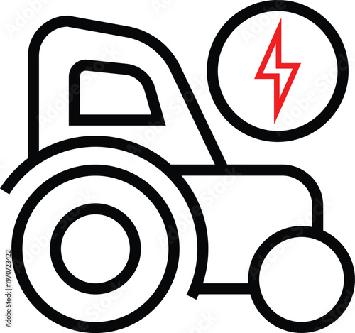 Electric Tractor Icon - Sustainable Agriculture Technology Symbol