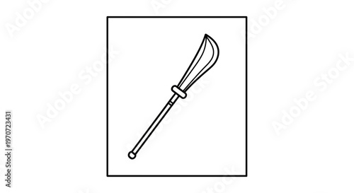 Chinese Guan Dao Sword Weapon Icon Vector Illustration