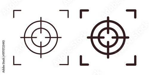 Focusing icon design line and solid vector pack on white background
