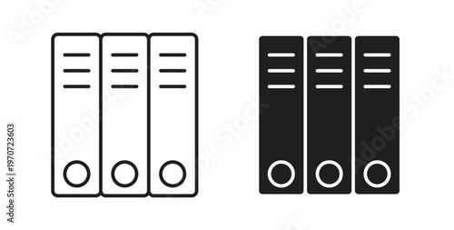 Binder icon design line and solid vector pack on white background