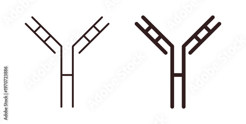Antibody icon design line and solid vector pack on white background