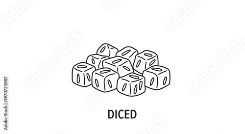 Pile of Diced Food Ingredients, Healthy Eating Concept, Kitchen Preparation