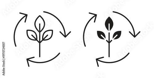 Alternative energy icon design line and solid vector pack on white background