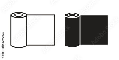 Aluminum foil icon design line and solid vector pack on white background