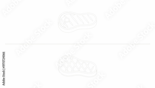 Raw Steak and Grilled Steak Outline Icons