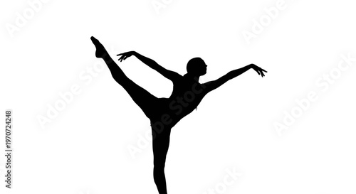 silhouette of a woman doing ballet pose vector illustration