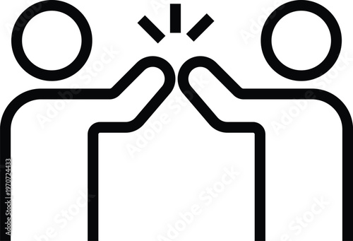 Minimalist Best Friends Vector for Social Networking