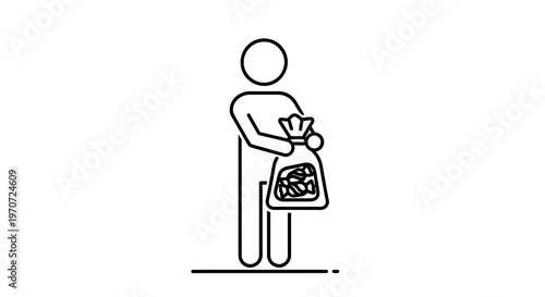 Person Holding Bag of Money Icon